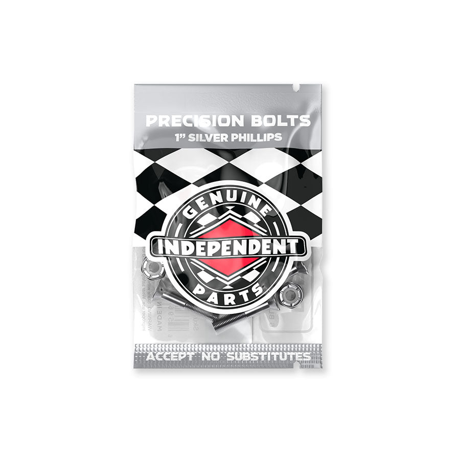 Independent - Genuine Parts - 1" Phillips Hardware Black/Silver - Habibi Skate Shop