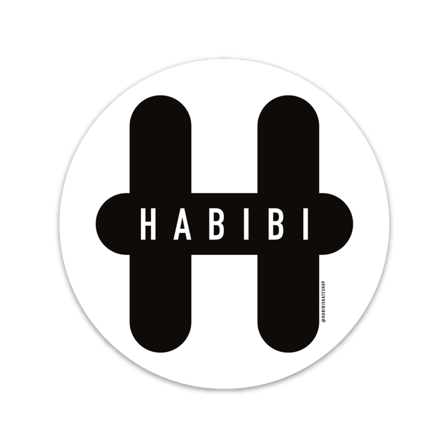 Habibi - Circle Sticker 4" x 4" - Habibi Skate Shop